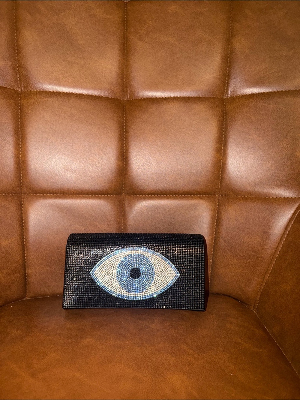 Black Beaded Eye Clutch - Fashion Women's Bag